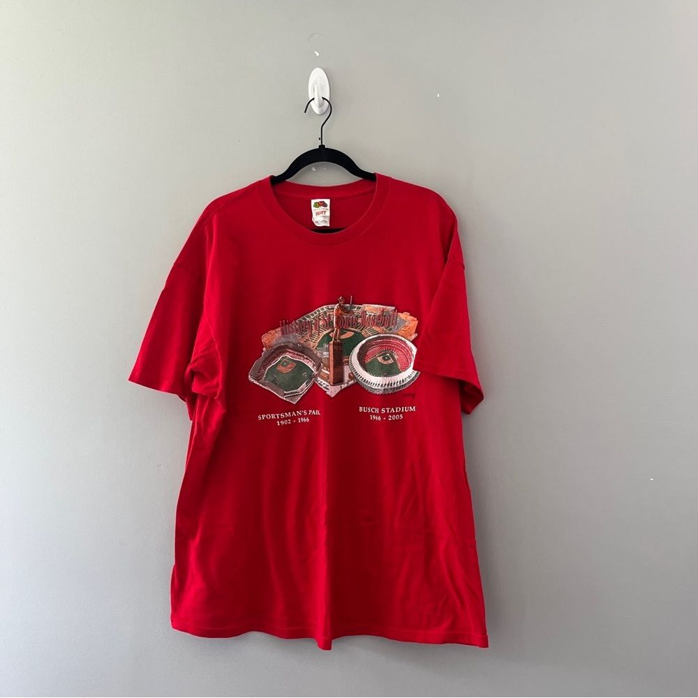 2005 Busch Stadium History of St Louis Baseball Graphic T-Shirt Size 2XL